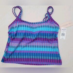 NWT Indigo Sky by Academy Missy Scoop Neck Cropped Tankini